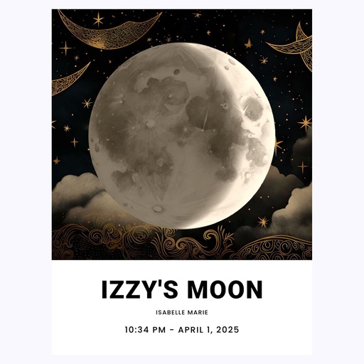Newborn Baby Poster - Watercolor Moon Phases Print 6