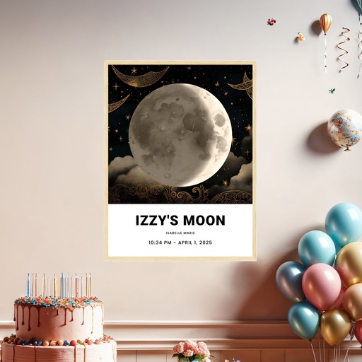 Newborn Baby Poster - Watercolor Moon Phases Print 7
