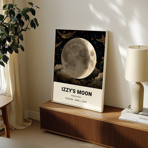 Newborn Baby Poster - Watercolor Moon Phases Print 9