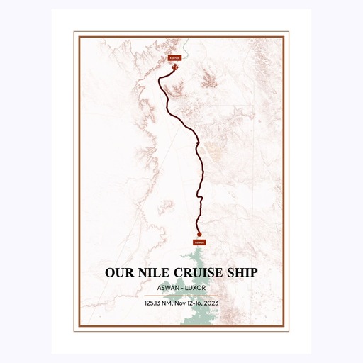 Our Nile River Cruise Trip Poster - Hill Shade Map 6