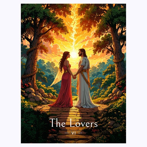 The Lovers in Enchanted Surrealism Print - Custom Tarot Card