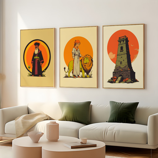 Strength in Vibrant Grunge Print - Custom Tarot Card Poster 8