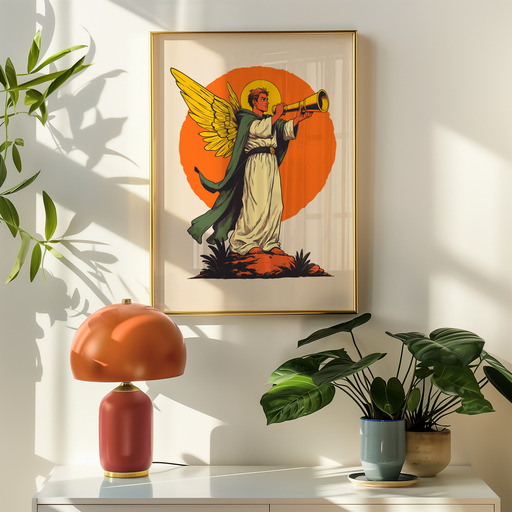 Judgement in Vibrant Grunge Print - Custom Tarot Card Poster 9