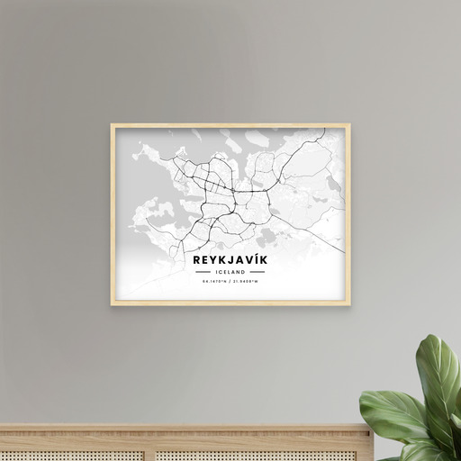 Reykjavik in Light Poster - Street Map 9