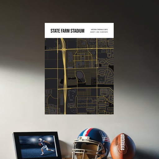Arizona Cardinals Stadium Poster - Street Map 9