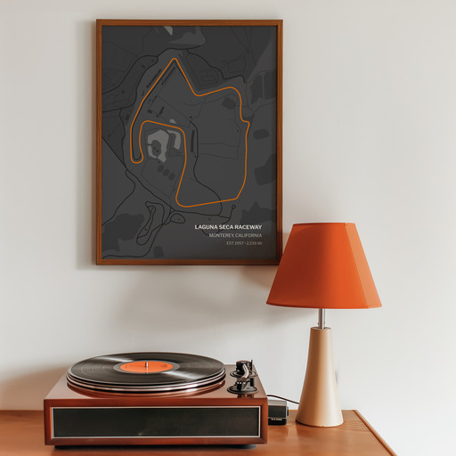 Laguna Seca Raceway Poster - Track Map 9