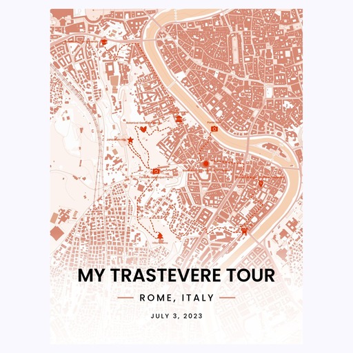 My Stay in Trastevere Poster - Route Map 6