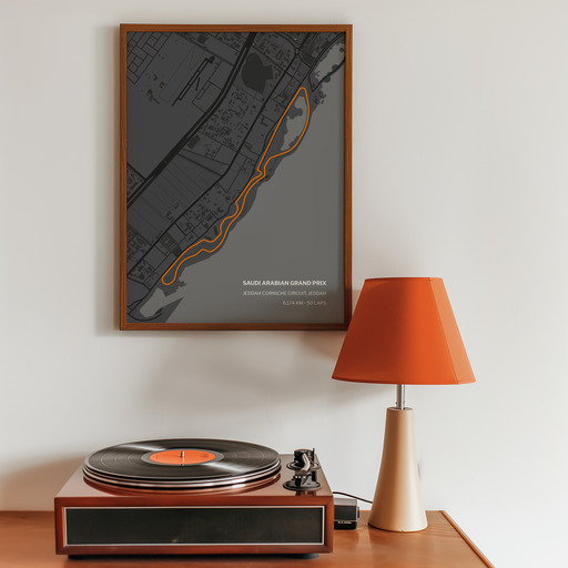 Saudi Arabian Grand Prix Poster - Track Map 10