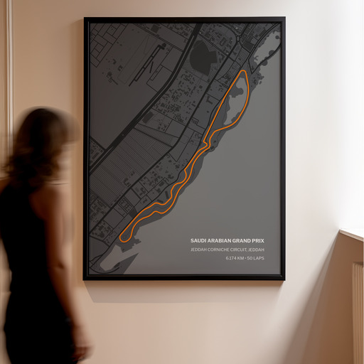 Saudi Arabian Grand Prix Poster - Track Map 11