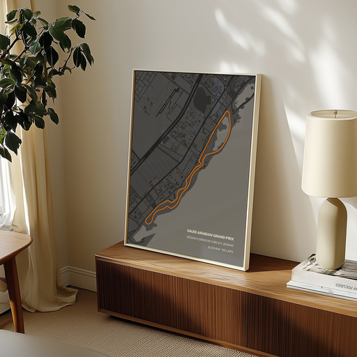 Saudi Arabian Grand Prix Poster - Track Map 9