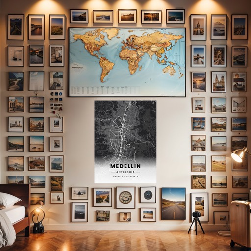 Medellin in Dark Poster - Street Map 8