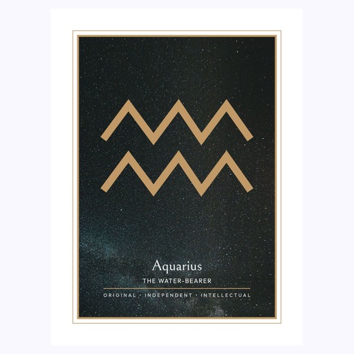 Aquarius in Simple Sharp Print - Custom Zodiac Sign Poster 6
