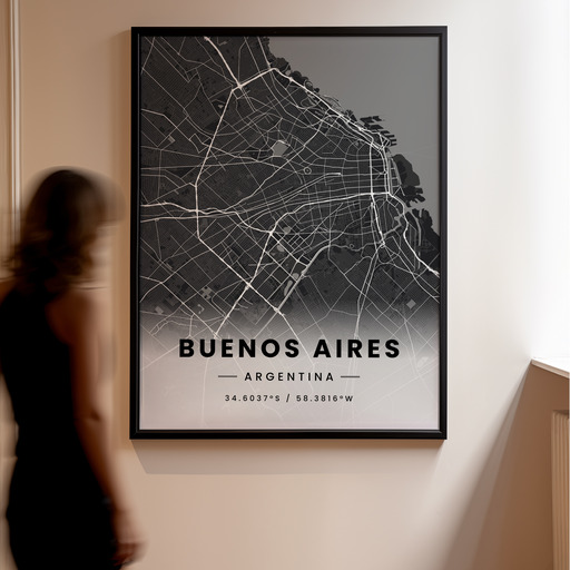 Buenos Aires in Dark Poster - Street Map 11