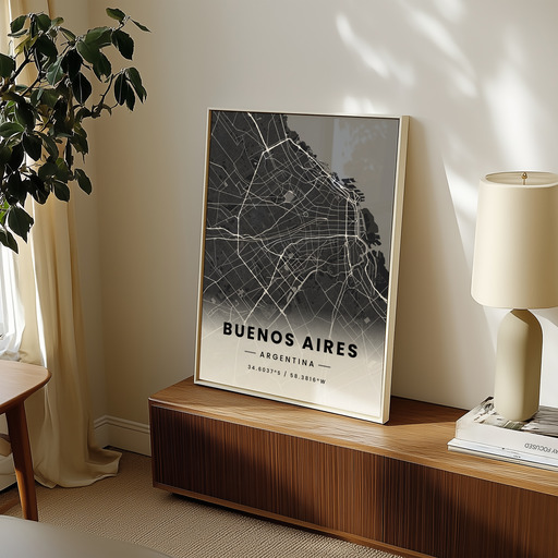 Buenos Aires in Dark Poster - Street Map 9