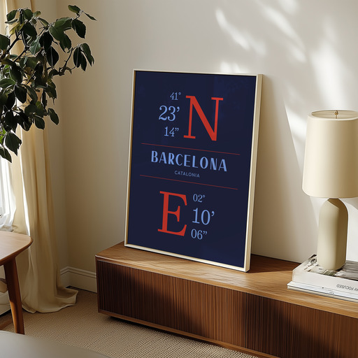 Barcelona Coordinates Poster 9