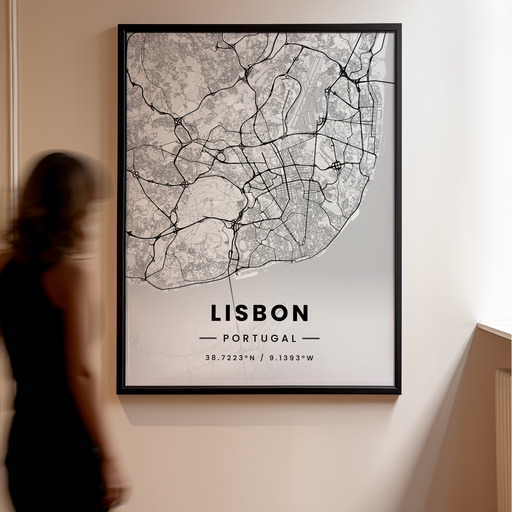 Lisbon in Light Poster - Street Map 11