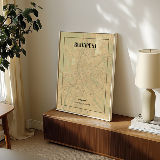 Budapest in Vintage Poster - Street Map 9