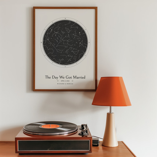 The Day We Got Married Poster - Classic Celestial Map 11