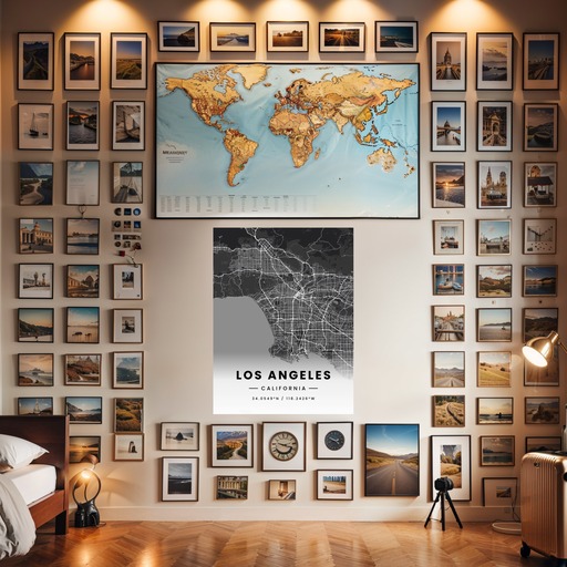 Los Angeles in Dark Poster - Street Map 8