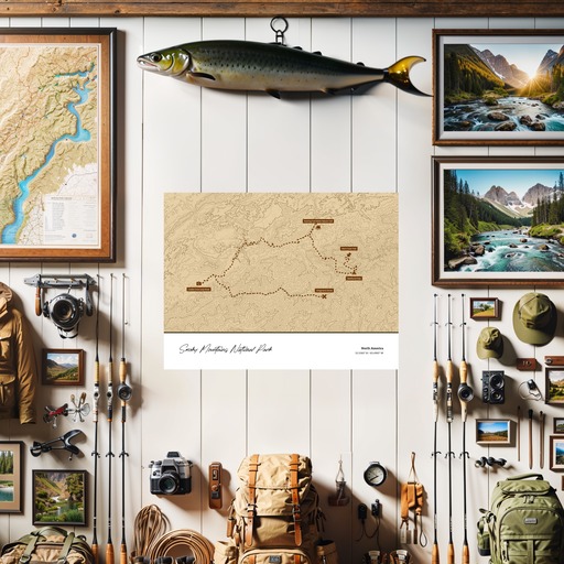 Trip to Smoky Mountains National Park Poster - Topo Map 8