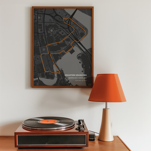 Singapore Grand Prix Poster - Track Map 10