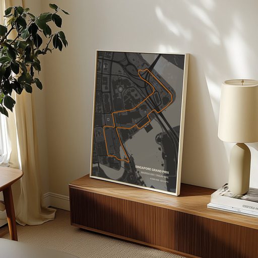 Singapore Grand Prix Poster - Track Map 9