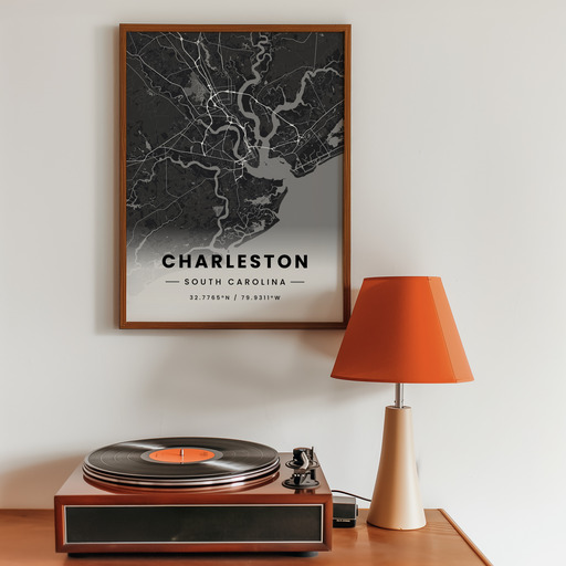 Charleston in Dark Poster - Street Map 10
