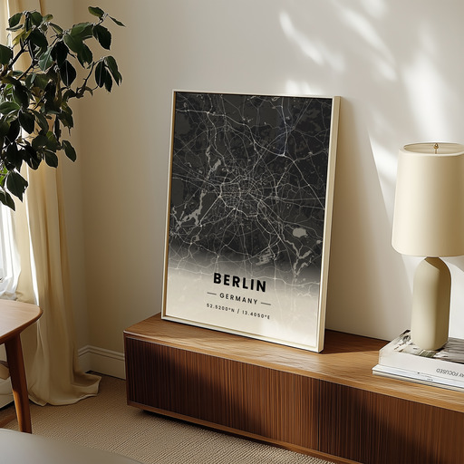 Berlin in Dark Poster - Street Map 9