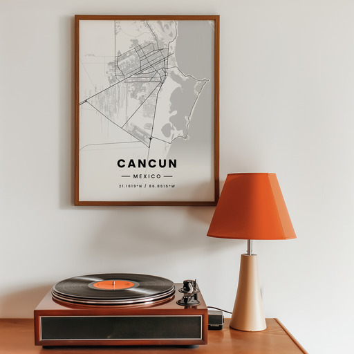 Cancun in Light Poster - Street Map 10