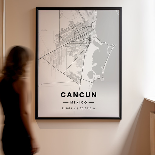Cancun in Light Poster - Street Map 11