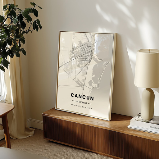 Cancun in Light Poster - Street Map 9