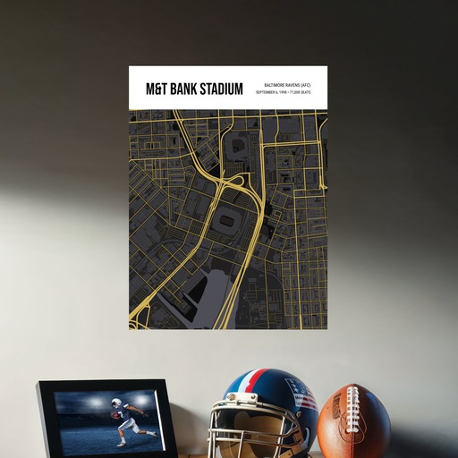 Baltimore Ravens Stadium Poster - Street Map 9