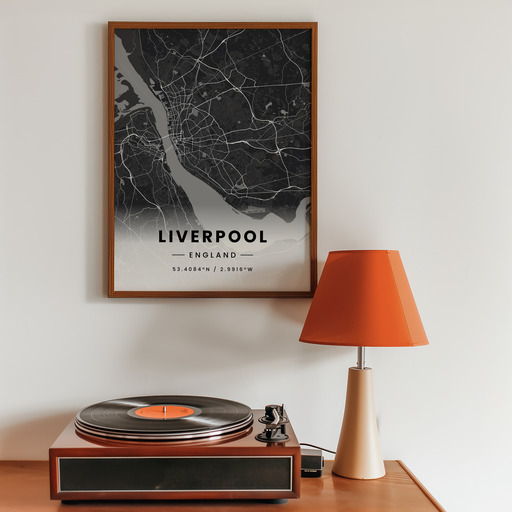 Liverpool in Dark Poster - Street Map 10