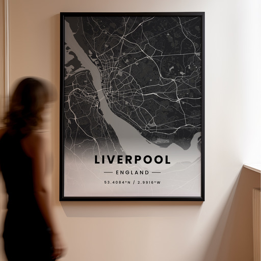 Liverpool in Dark Poster - Street Map 11