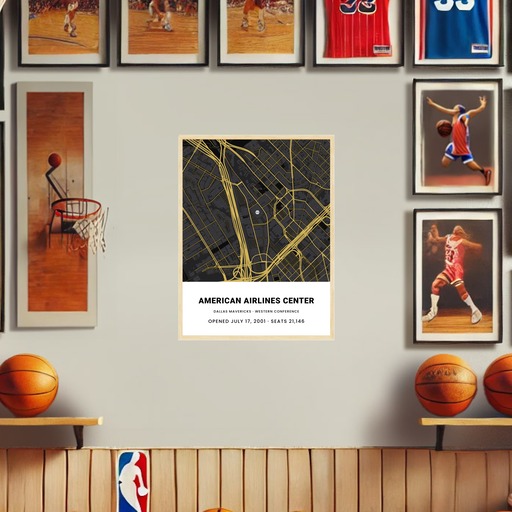 Dallas Mavericks Arena Poster - Street Map 8
