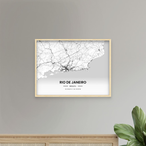Rio de Janeiro in Light Poster - Street Map 9