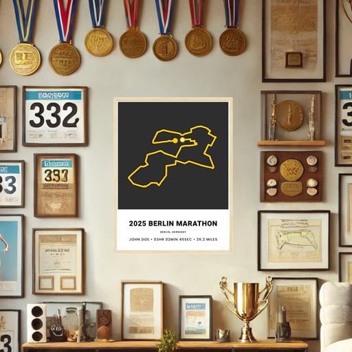 Minimalist 2025 Berlin Marathon Poster - Route Map 10