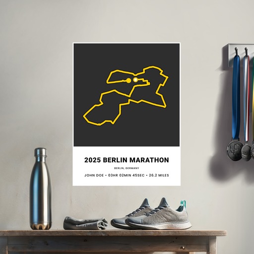 Minimalist 2025 Berlin Marathon Poster - Route Map 9