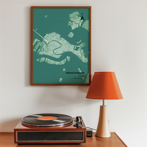 Rialto Bridge Poster - Street Map 9