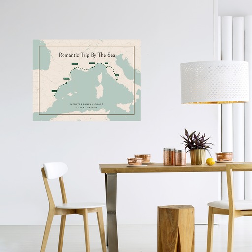 Our Mediterranean Coast Trip Poster - Route Map 11
