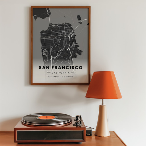 San Francisco in Dark Poster - Street Map 10