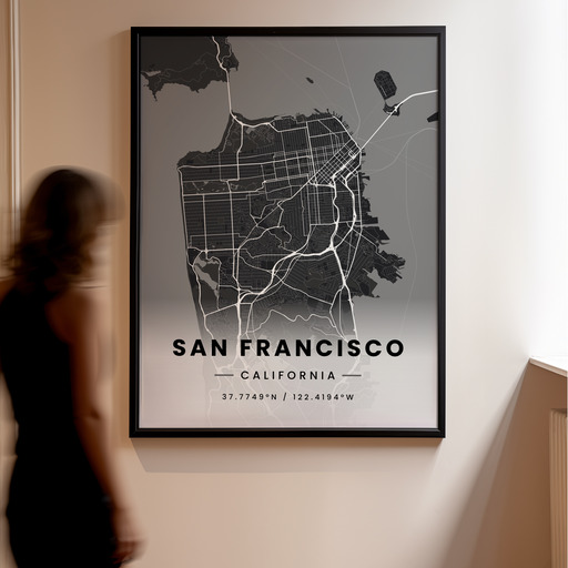 San Francisco in Dark Poster - Street Map 11