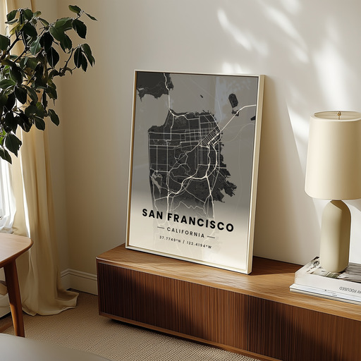 San Francisco in Dark Poster - Street Map 9