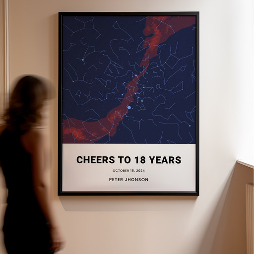 18th Birthday Poster - Celestial Map 10