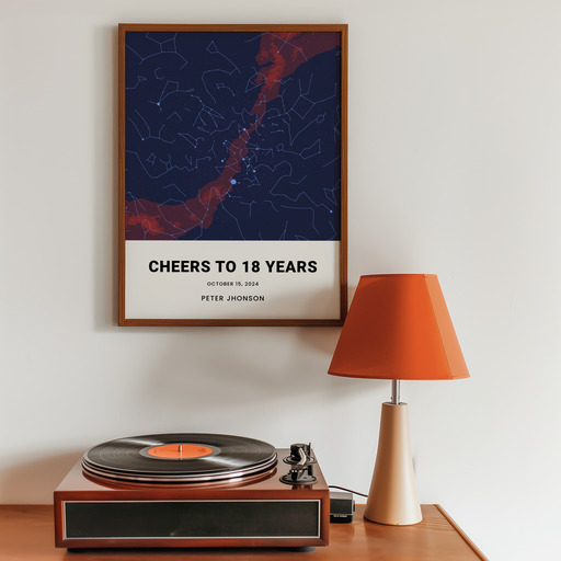 18th Birthday Poster - Celestial Map 9