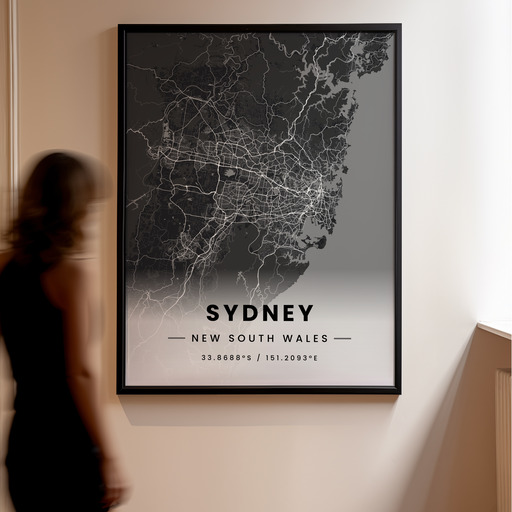 Sydney in Dark Poster - Street Map 11