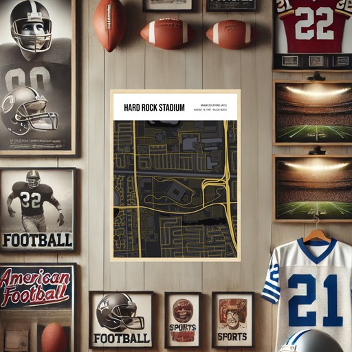 Miami Dolphins Stadium Poster - Street Map 10