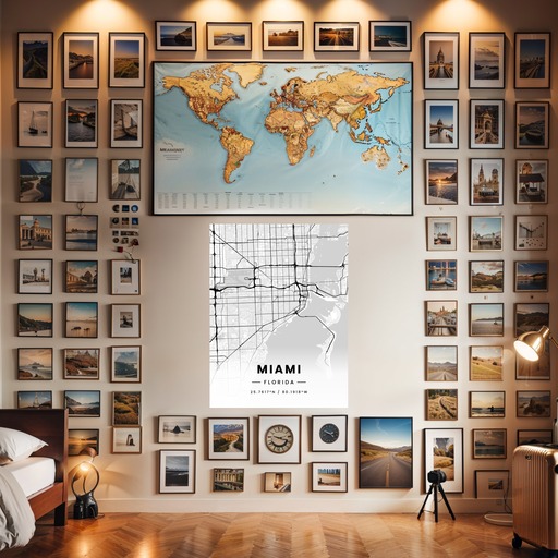 Miami in Light Poster - Street Map 8