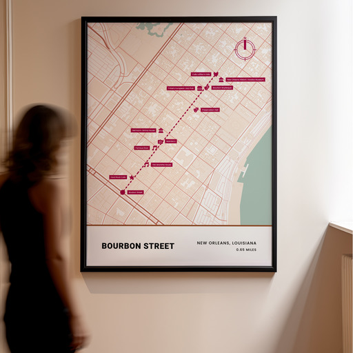 Bourbon Street Poster - Street Map 10