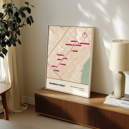 Bourbon Street Poster - Street Map 8